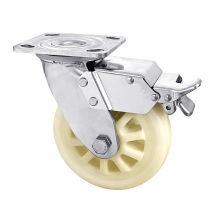 4 5 6 8 inch PA Wheel Stainless Steel Top Plate Swivel Caster with Butterfly Brake(total brake)
